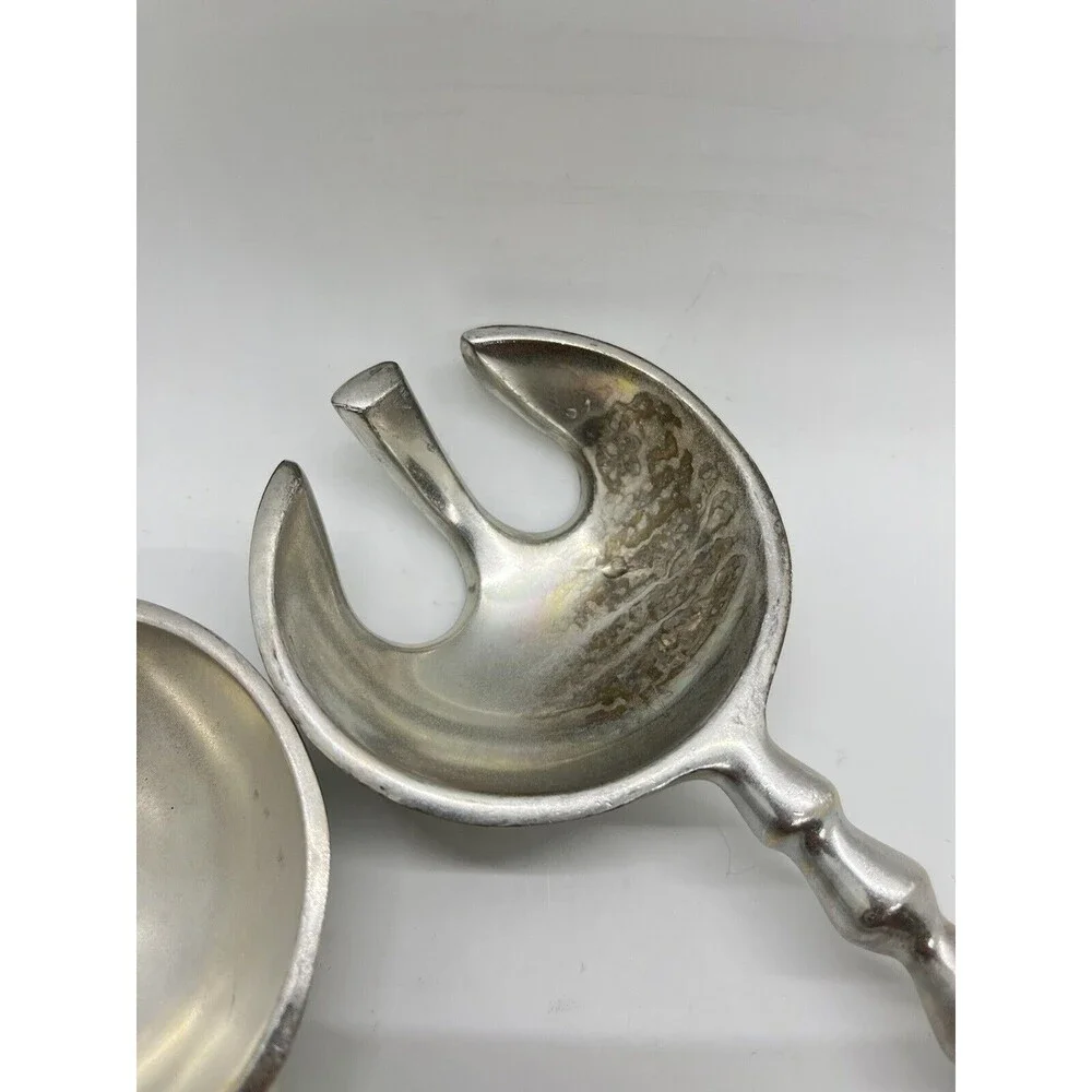 Deco aluminum Beaded SALAD SERVING Fork Spoon Silverware Serving Set 13
